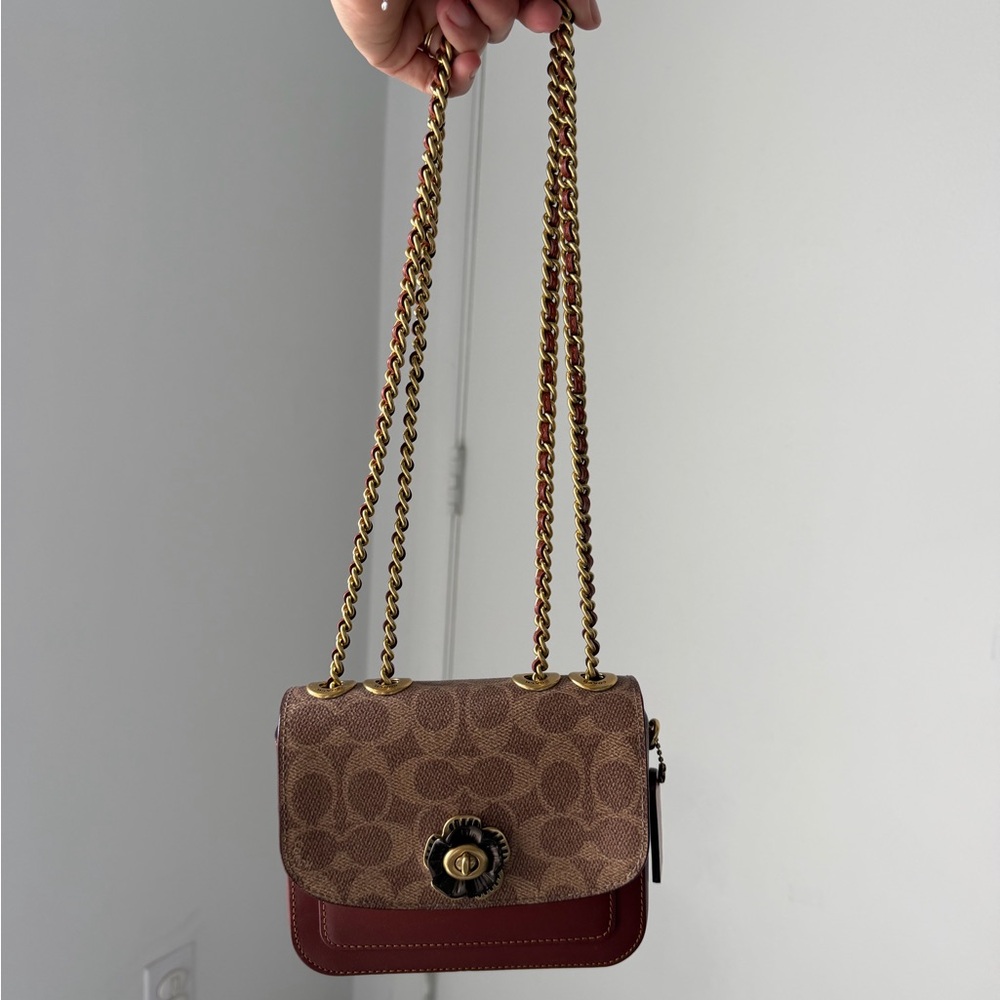 Coach Brown and Red Crossbody Bag